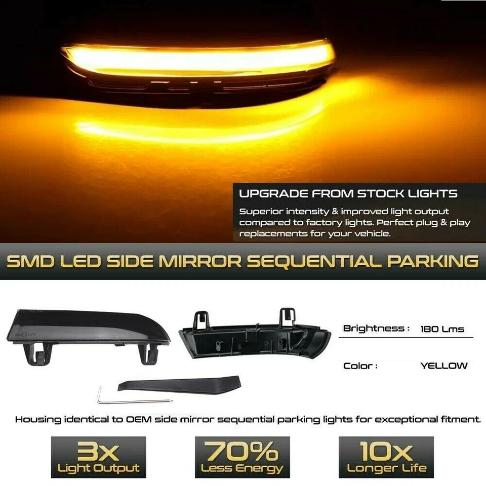 2pc Dynamic LED Side Mirror Lights For VW Passat B6 R36 R32 Jetta MK5 Golf 5 GTI - Изображение 3 из 4