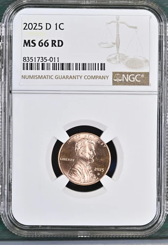 2025-D LINCOLN UNION SHIELD CENT PENNY NGC MS66RD BU UNC DETAILED COIN #A