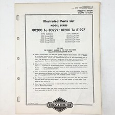 Vintage 1973 Briggs & Stratton 80200-80297 81200-81297 Illustrated Parts List