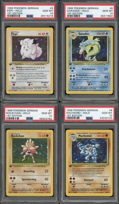 1999 Pokemon GERMAN 1st Edition Base Set COMPLETE PSA 10 Holo Set