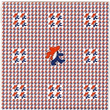 GratefuI Dead Red Blue Bears Blotter Art Perforated Sheet Paper Psychedelic 7.5"