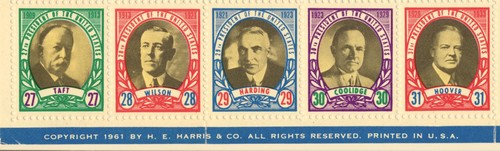 USA Presidents Of The United States Poster Stamps 1961 Bachrach Collection MLH - Picture 5 of 5