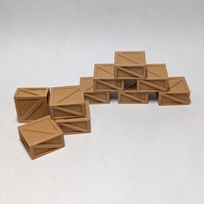 10 Pack - HO Scale - Large Wood Brown Crates / Boxes - Set / Lot Walthers Herpa