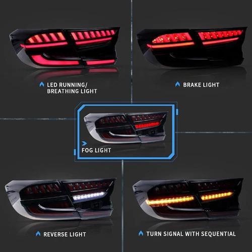 Luz trasera LED ahumada VLAND para montaje de lámpara trasera Honda Accord 2018-2022 4 piezas - Imagen 2 de 11