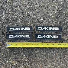 Lot Of 4 DAKINE LOGO STICKERS surf Snow Jacket Pad Backpack Bike Black 5”x1”