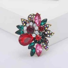 Luxury Colorful Crystal Brooch Glass Lapel Pin Wedding Accessories Jewelry Gift