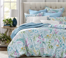 Sky Spring Posies Twin Duvet Cover Set 100 Cotton Floral Bedding Sky Spring Posies Twin Duvet Cover Set 100 Cotton Floral Bedding