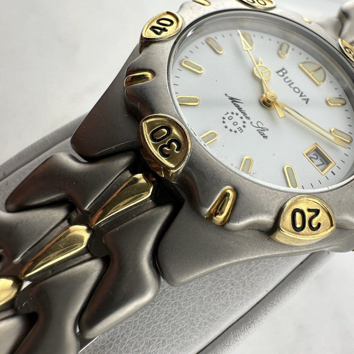 BULOVA TITANIUM 100m メンズ　腕時計 Rare Bulova Mens Full Titanium Marine Star Watch 98G00 Wrist