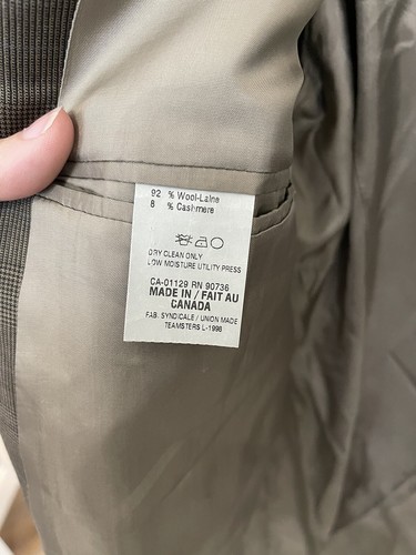 Ralph Lauren Chaps Sport Mantel 44R Wolle Kaschmir Braun Anzug Jacke Blazer Vintage - Bild 7 von 8