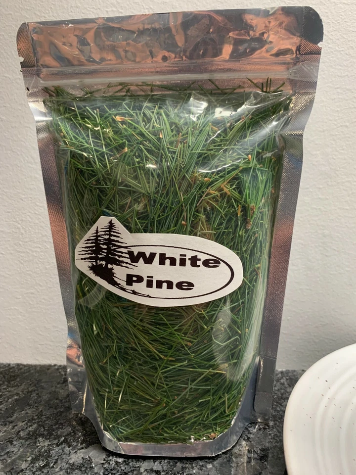 Agujas de pino blanco oriental fresco orgánico suramina silvestre 1/4 lb + bolsa de té reutilizable! Foto 2 de 3
