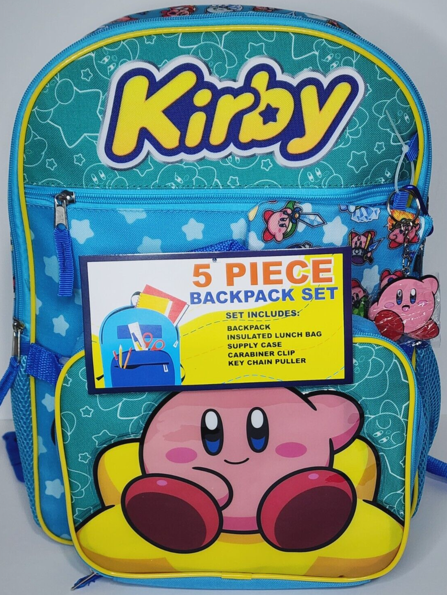 Nintendo Kirby 5-Piece Backpack Set Lunch Bag Supply Case