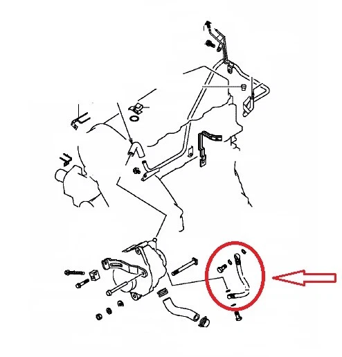 TUBO pompa olio asp. alternatore   Mitsubishi L200 2500cc   MD050196 - Immagine 3 di 4