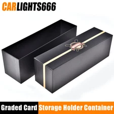 Black Graded Card Storage Holder Container Box Holds 50-55 Graded Cards Box H/P