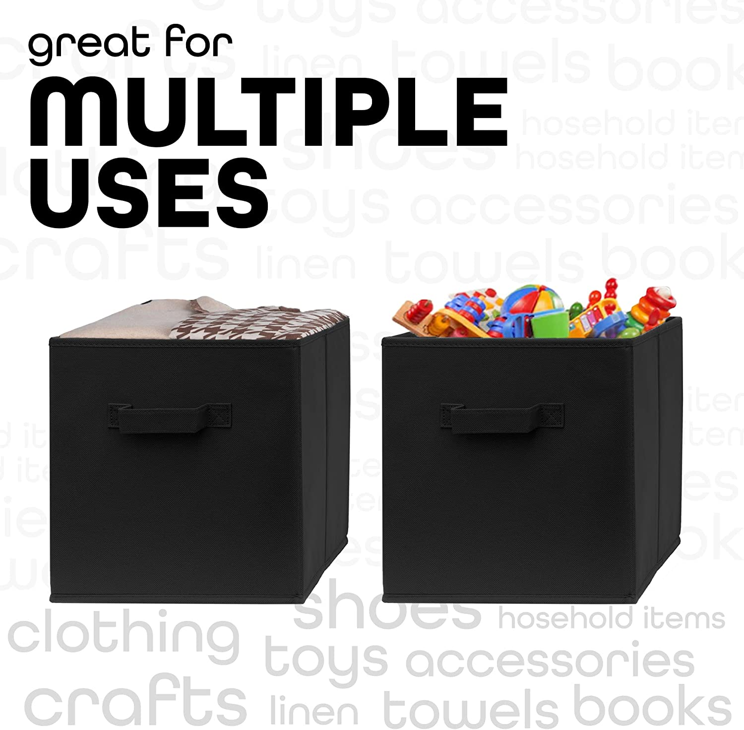 12X12X12 Inch Storage Cubes 6 Pack Fabric Cube Storage Bins Dual