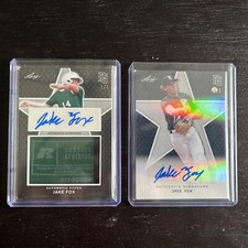 Jake Fox Cleveland Guardians Lot 2020 Leaf Perfect Game auto Autograph Both 1/1