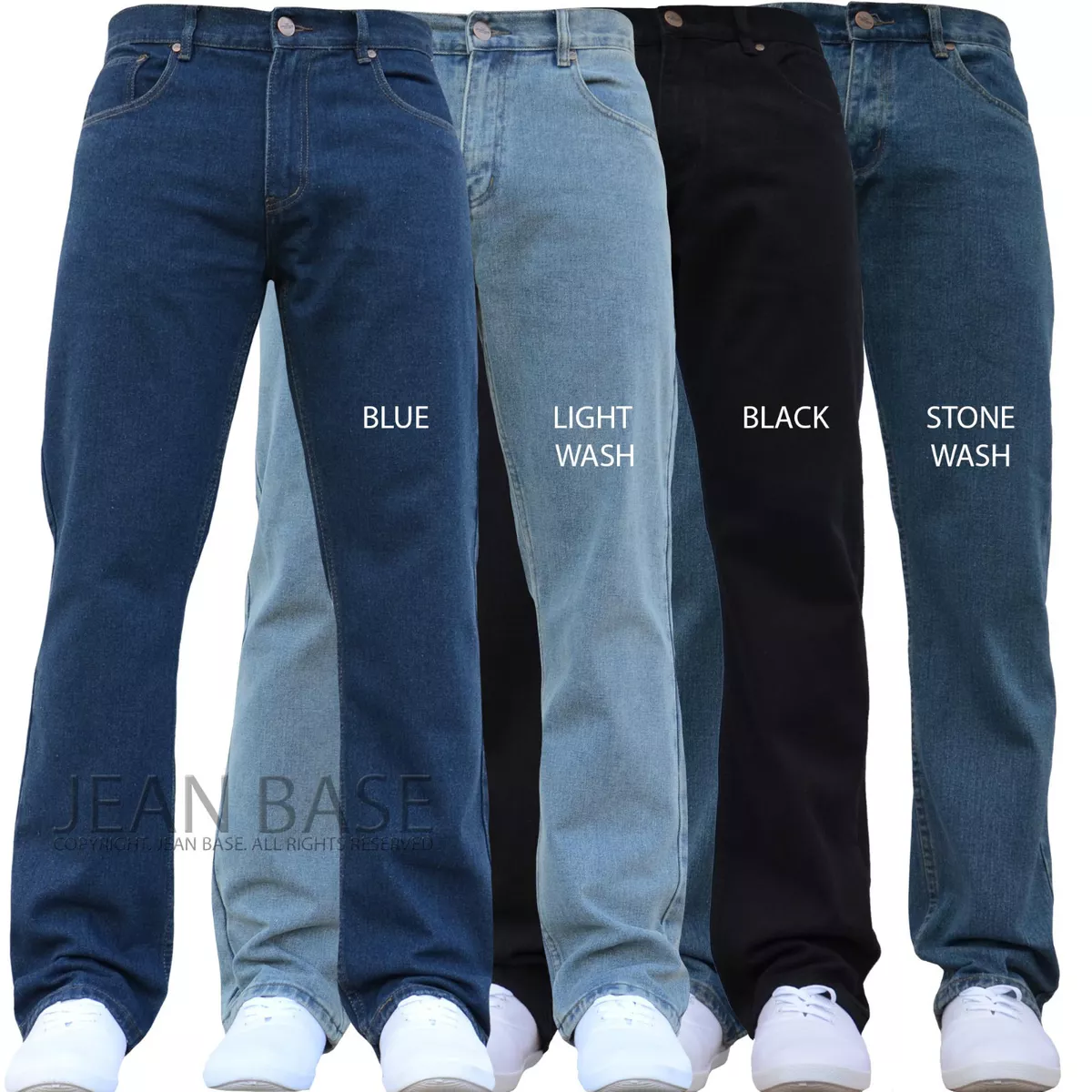 Mens Jeans STRAIGHT LEG REGULAR FIT PLAIN BLUE DENIM JEANS ALL WAIST & SIZES