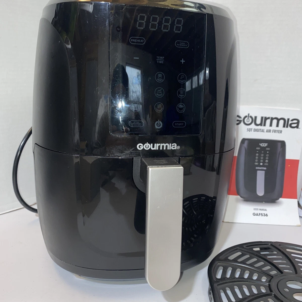 Air Fryers, Gourmia GAF556 5-Quart Digital Air Fryer - No Oil Healthy Frying  - 12 One-Touch Cooking Functions - Guided Cooking Prompts - Easy Clean-Up -  Recipe Book Included