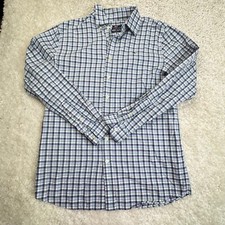 Vineyard Vines Shirt Boys XL/18 Blue Plaid Long Sleeve Button Down Whale Shirt