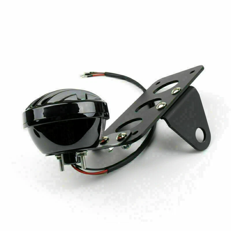 Motorcycle Grill Round Rear Tail Brake License Plate Taillight Fits Bobber AV Foto 3 de 4