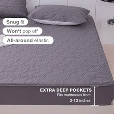 Quilted Double Bed Sheet Elastic Fitted Sheet Mattress Cover with Deep Pocket