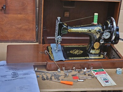 Schöne Singer 28K Handkurbel Nähmaschine FÜR LEDER, DENIM