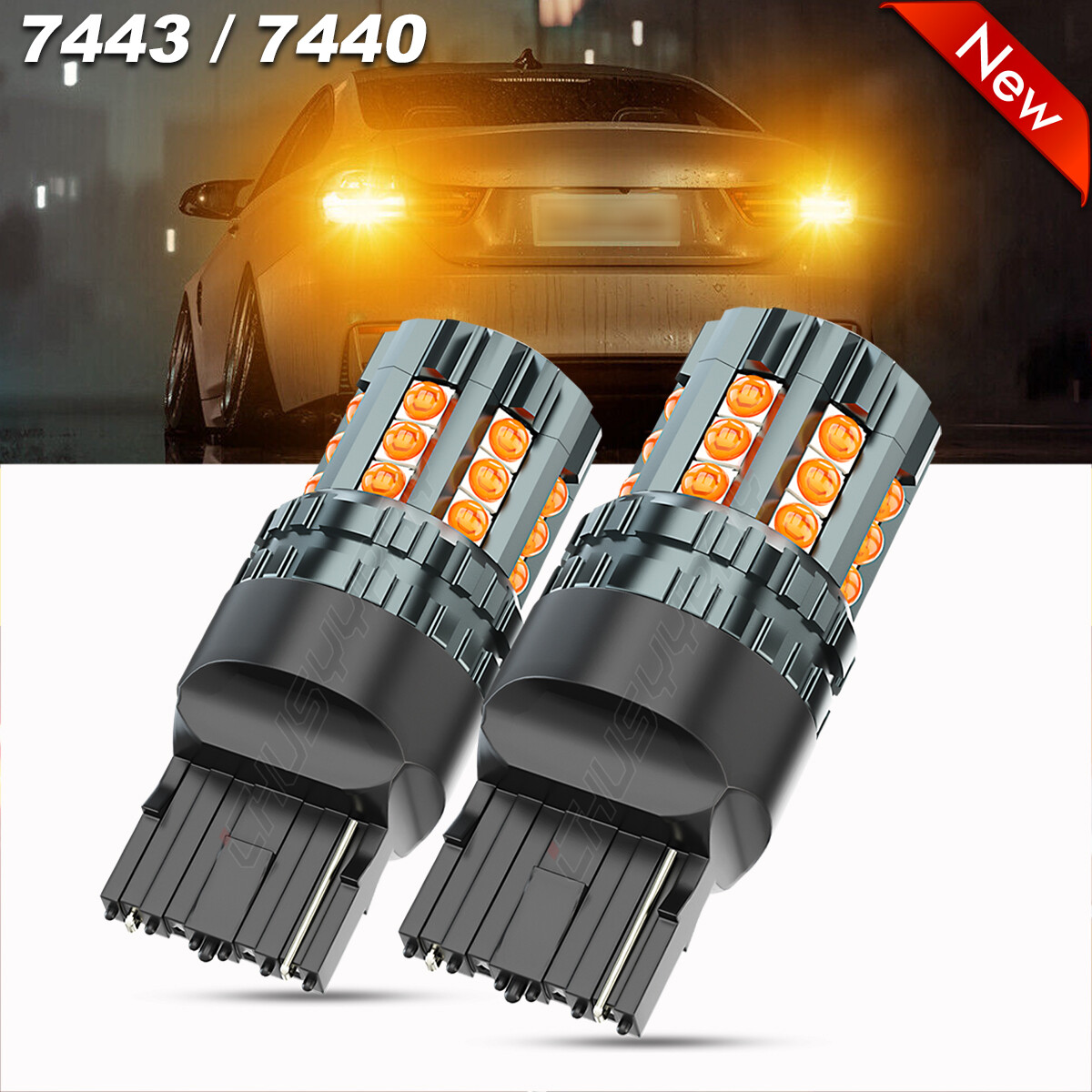 For Nissan Rogue 2014-2021 2X Amber 7443 LED Front Turn Signal