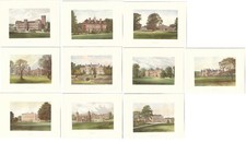 Stampe antiche LOTTO 10 CASTELLI INGLESI in OFFERTA SPECIALE 1880 Antique prints