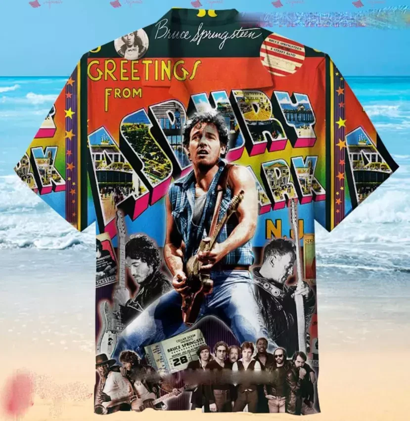 Bruce Springsteen Hawaiian Shirt Greetings From Asbury Park Gift For Fans