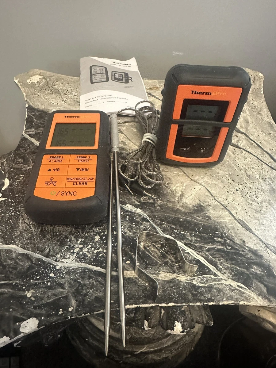 ThermoPro TP08 500FT Wireless Meat Thermometer Dual Probe Alarm Thermometer Time