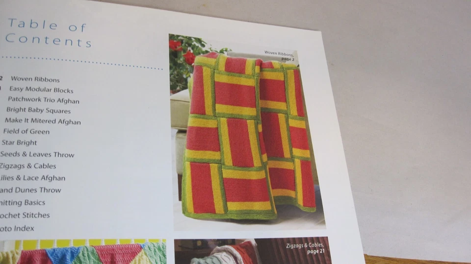 Annie's Afghans & Throws Crochet Knit  11 Projects Plymouth Yarn - Image 4 of 4