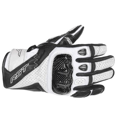 RST Stunt 3 Damen Leder Motorrad Motorrad Handschuhe weiß