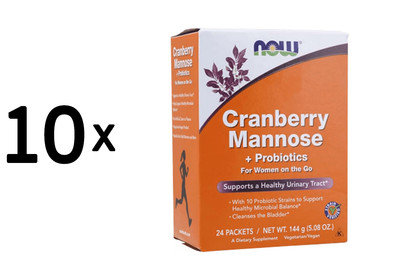 10 x Now Foods Cranberry Mannose + Probiotics (24x6g) (256,94 EUR/kg)