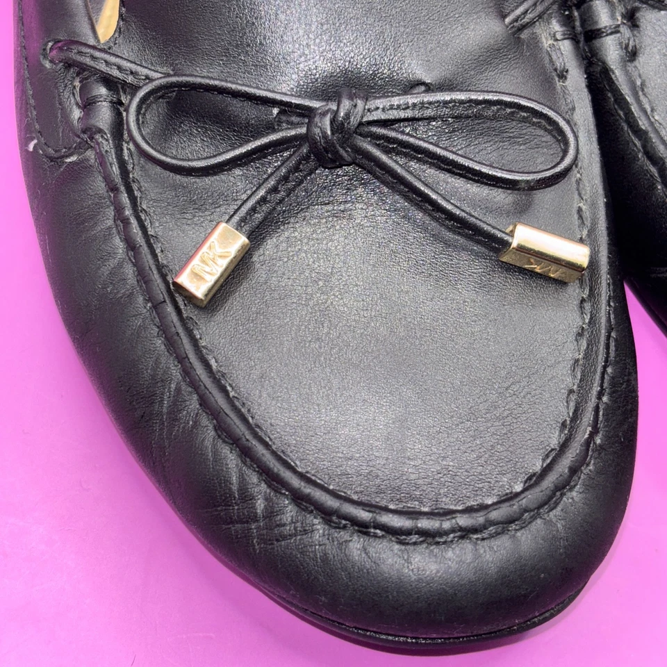 Michael Kors MK DAISY Luggage Black Leather Moc Loafers Flat Shoes Sz 10m (0736) - Image 4 of 4