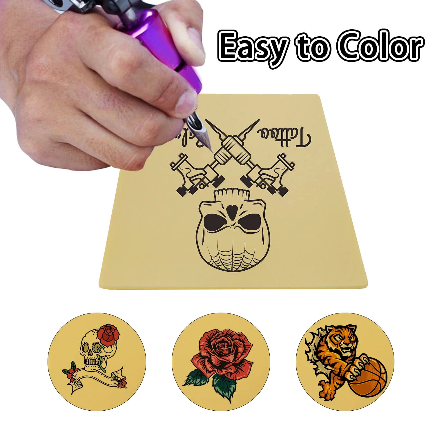 3 Pcs 3mm Thick Tattoo Practice Skin 12x8" Silicone Fake Skin for Artists - product detail image 2