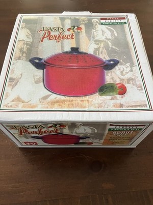 Pasta Perfect Non-stick Red Pot with Lid As Seen On TV 2 Quart Broken Handle 