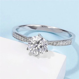 1.5Ct Round Moissanite Wedding Ring VVS 925 Silver Solitaire Diamond Look Size 7