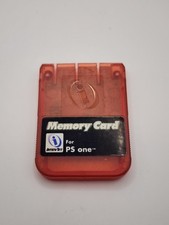 PS1 Memory Card InterAct Sony PlayStation 1 PS One - Clear Red Transparent