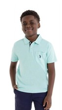 U.S. Polo Assn. Boys Green Heather Jersey Polo Shirt Size XXL 18 