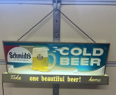 Vintage Schmidt's Beer Lighted Sign, works well, rare!