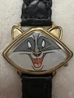 Vtg Timex Disney Pocahontas Women Dress Meeko Black Leather Quartz 37mm Watch 7"