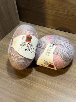 Yarn Bee CHLOE Yarn CARNATION Wool/Viscose 3.5oz/ 270yds. Set of 2