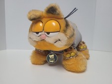 Vintage Garfield in Pajamas and Slippers Dakin Plush Toy 14" WITH TAGS