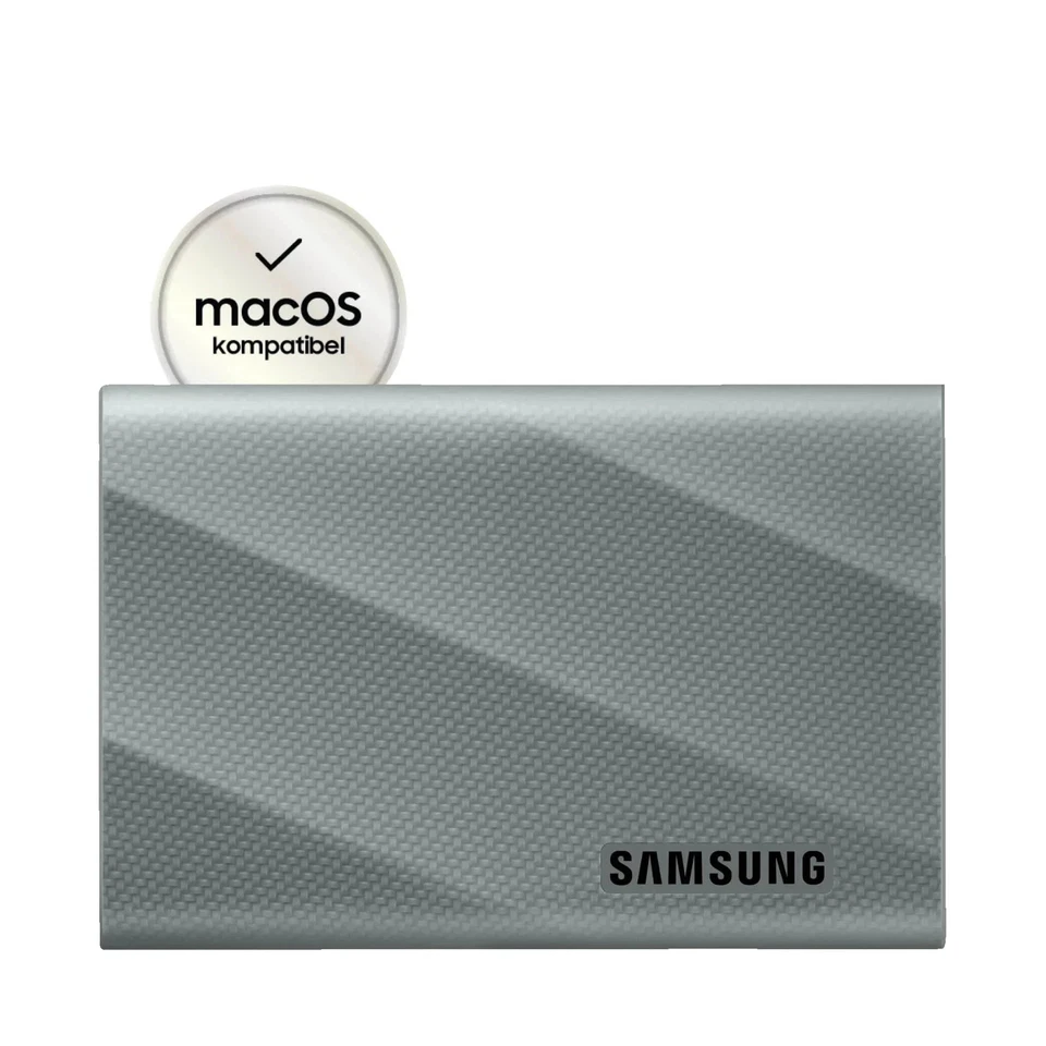 SAMSUNG T9 PC/Mac Festplatte, 4 TB SSD, extern, Grau