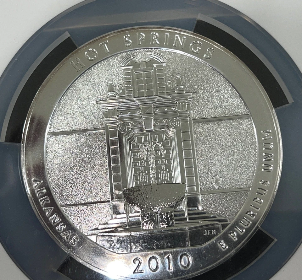 2010 Hot Springs America the Beautiful 5 Oz Silver Coin NGC MS69 DPL - Image 3 of 3
