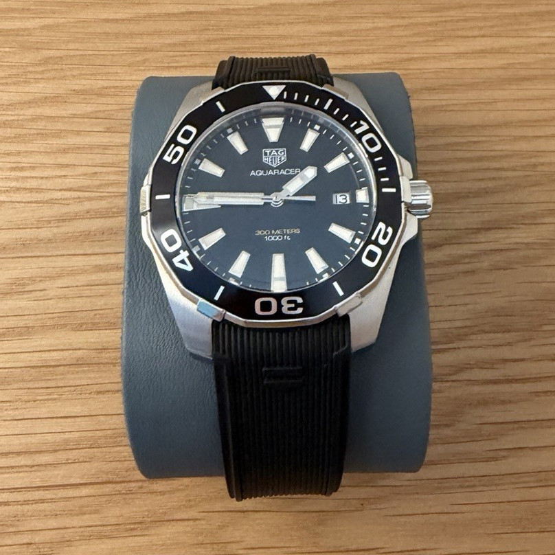 TAG Heuer Aquaracer 300M WAY111A Black Dial Quartz — Used, Box & Papers