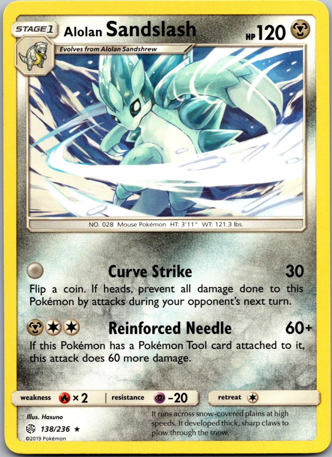 Alolan Sandslash 138/236 Rare Cosmic Eclipse Pokemon Near Mint
