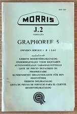 MORRIS J.2 VEHICLES GRAPHOREF 5 Owners Service Parts List c1960 #AKD 1225
