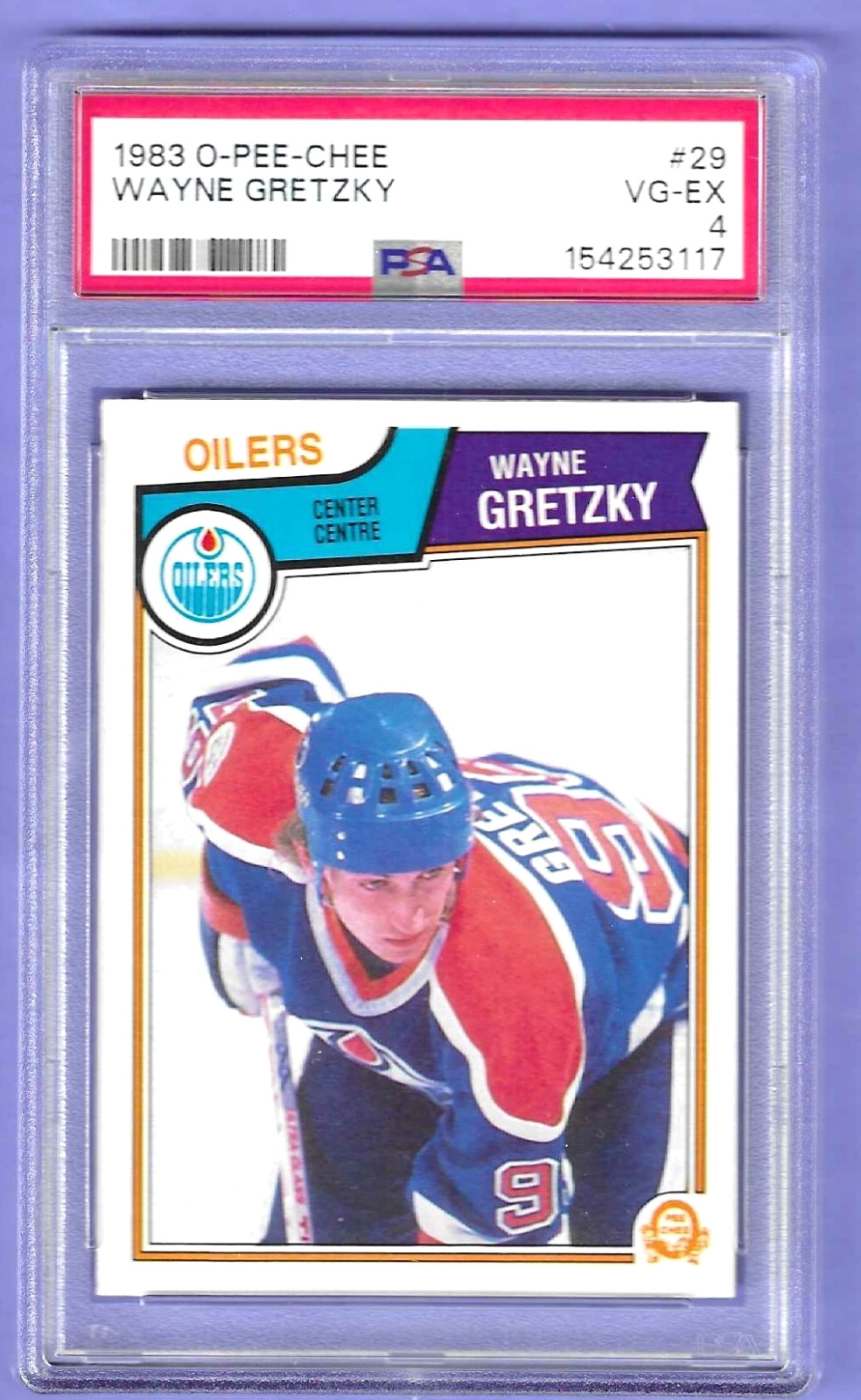 1983 O-Pee-Chee Hockey Wayne Gretzky HOF Edmonton Oilers #29 PSA 4 view 1