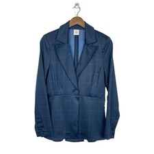 Cabi 6 Women's 5475 NWT Sunset Kiss Navy Blue Windowpane Check Blazer