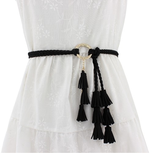 Geflochtener Quaste Gürtel Boho Style Taille Seil Kleid Bund Accessoires Damen - Bild 6 von 23